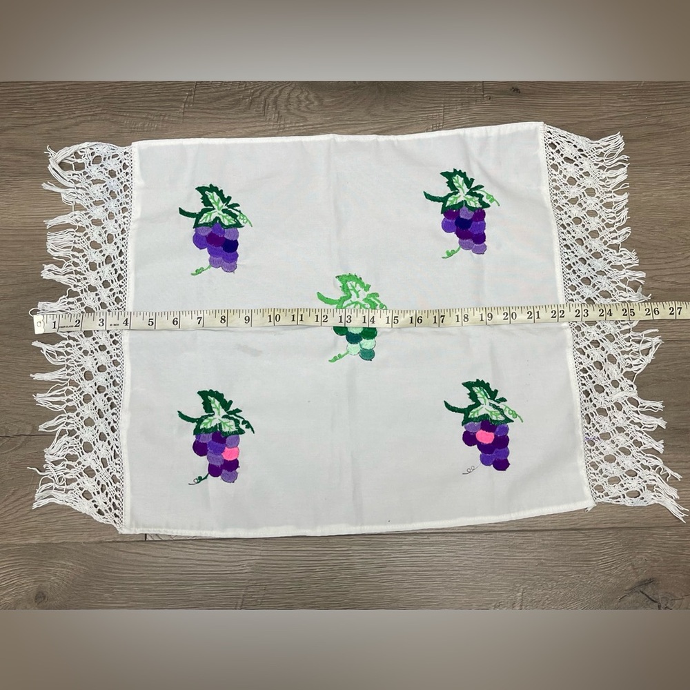 Grapes Embroidered Cloth Napkin Tortilla Warmer Servilleta - Picture 2 of 8